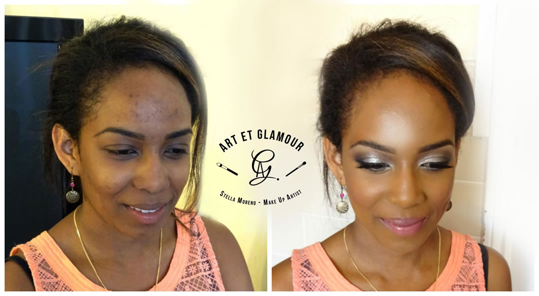 Photos avant et après maquillage par Art et Glamour Lyon